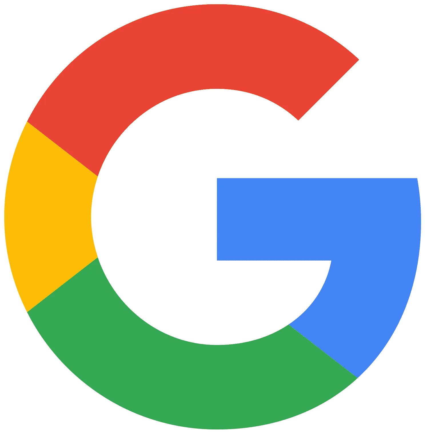 Google logo with red, yellow, green, and blue segments.