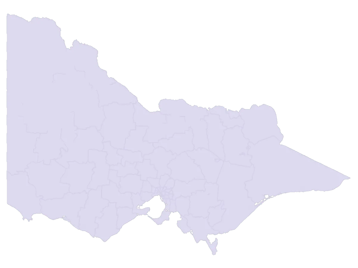 Map of Victoria, Australia, showing electoral districts. Relevant for law firms in Melbourne.