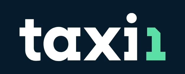 Taxi1 logo. White "taxi" text with a green number 1.