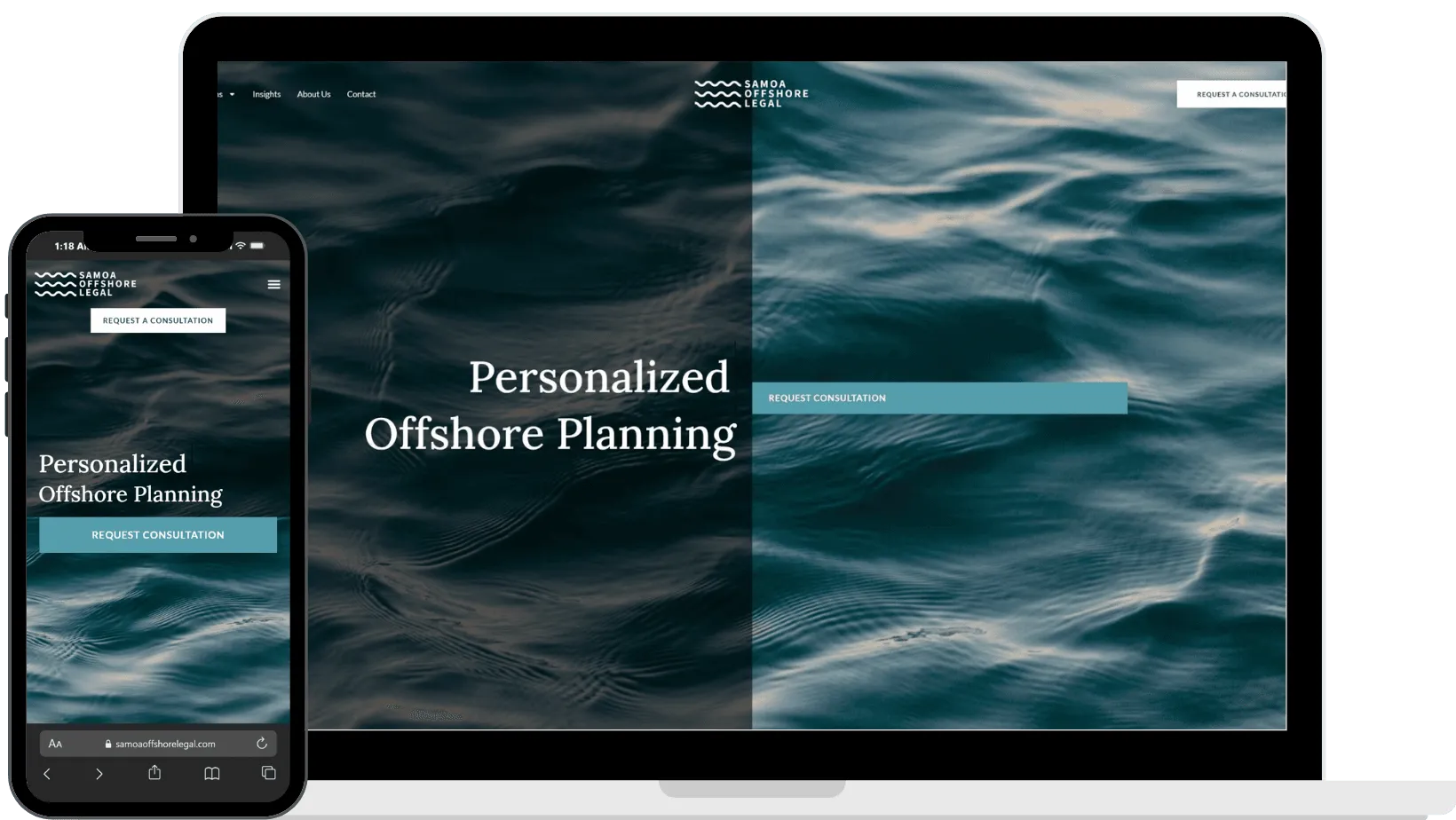 Website Screenshot of Commersion Legal Law Firm SEO Client Samoa Offshore Legal — website after SEO/CRO redesign (new version)